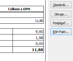 Dialóg reportu s tlačidlom